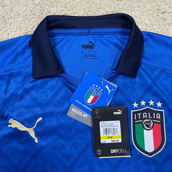 Puma Italy 2020-2001 Home Soccer Jersey Royal Blue - Picture 2 of 4
